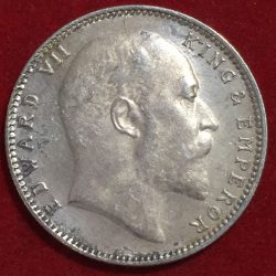 1904 Edward One Ruppes Silver Coin" British India 100% Original Coin #T27