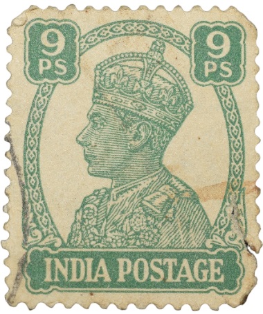 Postal Stamp of George VI 9 Pies Green Colour - Used Condition as per Image.