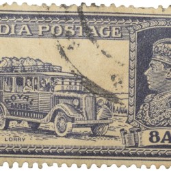 Postal Stamp of George VI 8 Annas Blue Colour - Royal Mail Lorry - Used Condition as per Image.