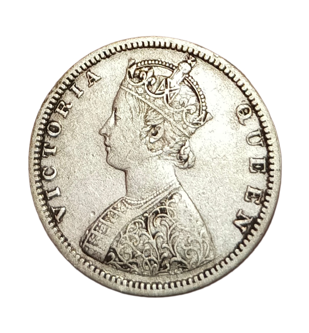 British India Silver 1/2 Rupee Year 1862 Queen Victoria **Scare** High Collectable Grade.