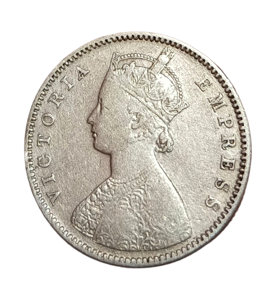 British India Silver 1/2 Rupee Year 1886 Victoria Empress **Scare** Collectable Grade.