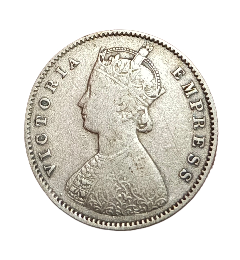 British India Silver 1/2 Rupee Year 1886 Victoria Empress **Scare** Collectable Grade.