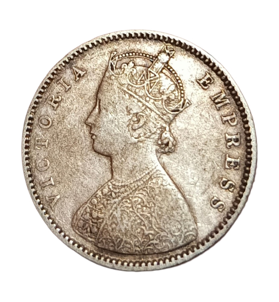 British India Silver 1/2 Rupee Year 1892 Victoria Empress **Scare** Collectable Grade.