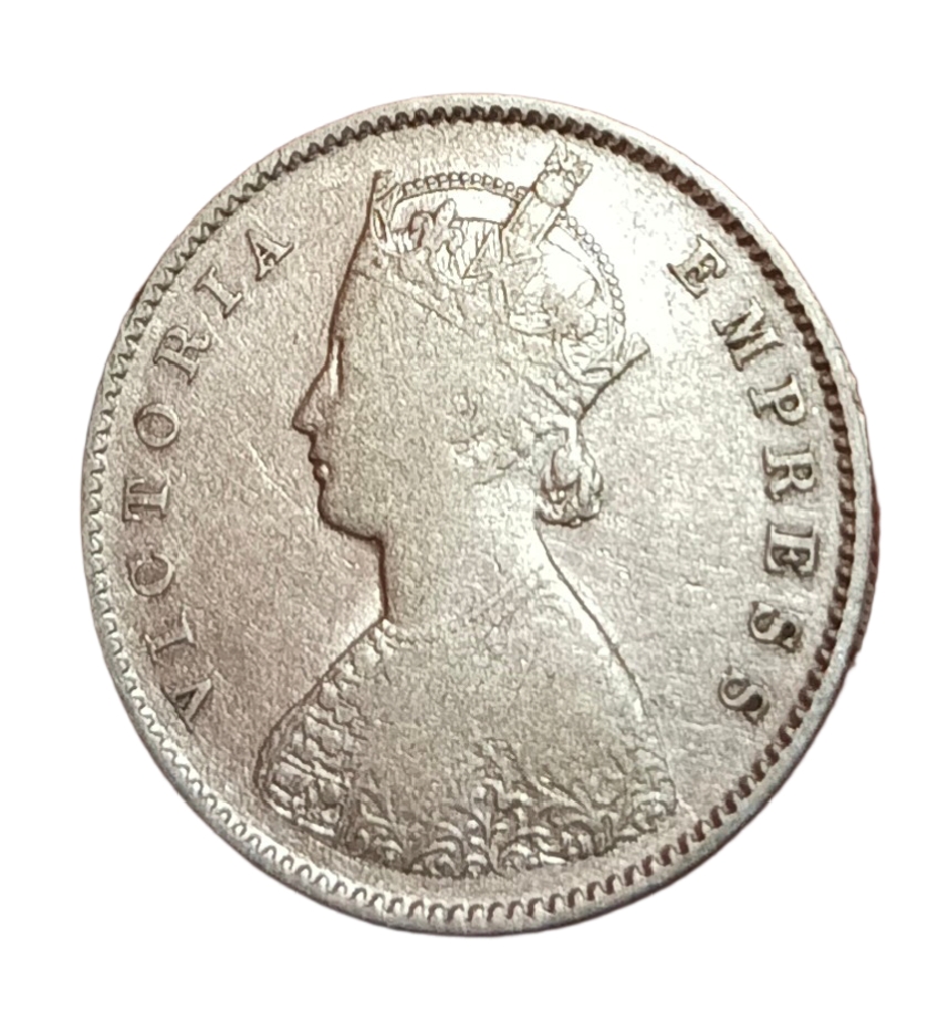 British India Silver 1/2 Rupee Year 1896 Victoria Empress **Scare** Collectable Grade.