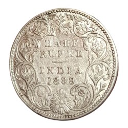 British India Silver 1/2 Rupee Year 1899 Victoria Empress Collectable Grade.