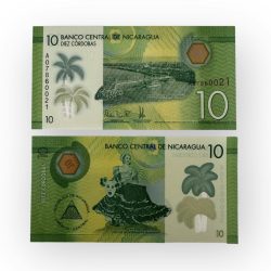 10 Banco Central DE Nicaragua Staring 786 Very Unique and Rare Polymer Issue