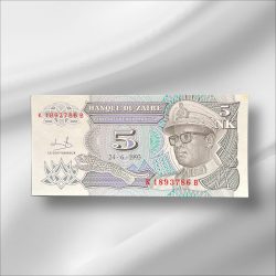 Zaire 5 New Makuta Gem UnC Bank note ending 786 Collectable Series Unique and Rare