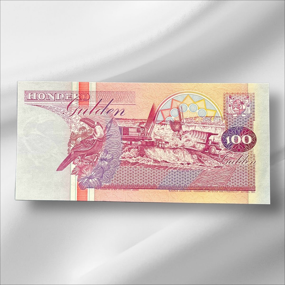 Suriname 100 Gulden Gem UnC Bank note ending 786 Collectable Series Unique and Rare