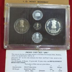1981 World Food Day (4 Coins Proof Set) Coin Bombay Mint Ishu Set With card and Box