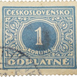Old Postal Stamp of Ceskoslovenska 1 Koruna White-Blue Colour - Used Condition as per Image.