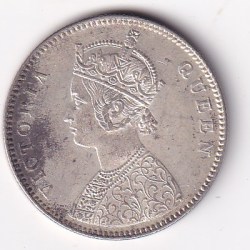 1862 British India Victoria Silver One Rupees ( 4 DOT) High Detailing Rare Coin #2222