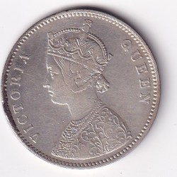 1862 British India Victoria Silver One Rupees ( 6 DOT) High Detailing Rare Coin #2424