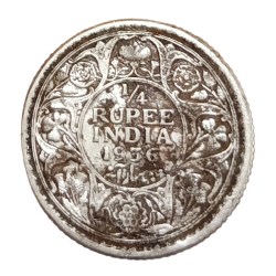 British India Silver 1/4 Rupee Year 1936 King George-V in Collectable Grade.