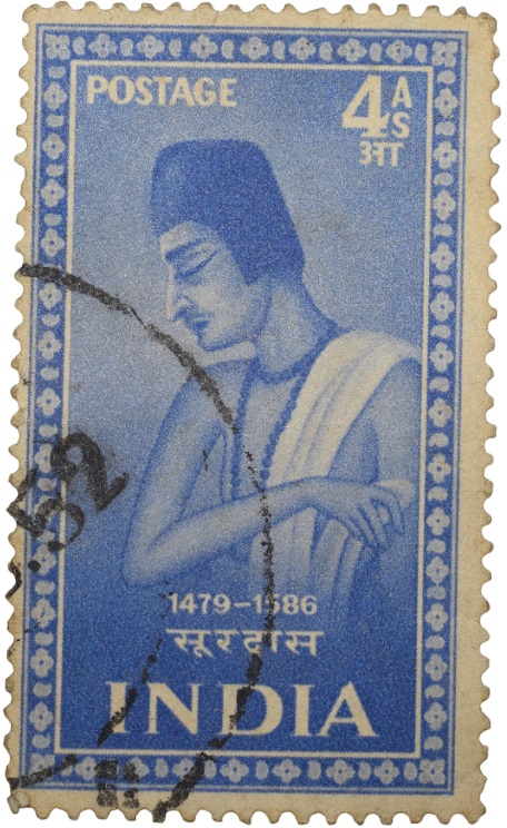 Republic India - Indian Saints - Surdas Issue on 1st October 1952 - Used Condition as per Image, Very Rare.