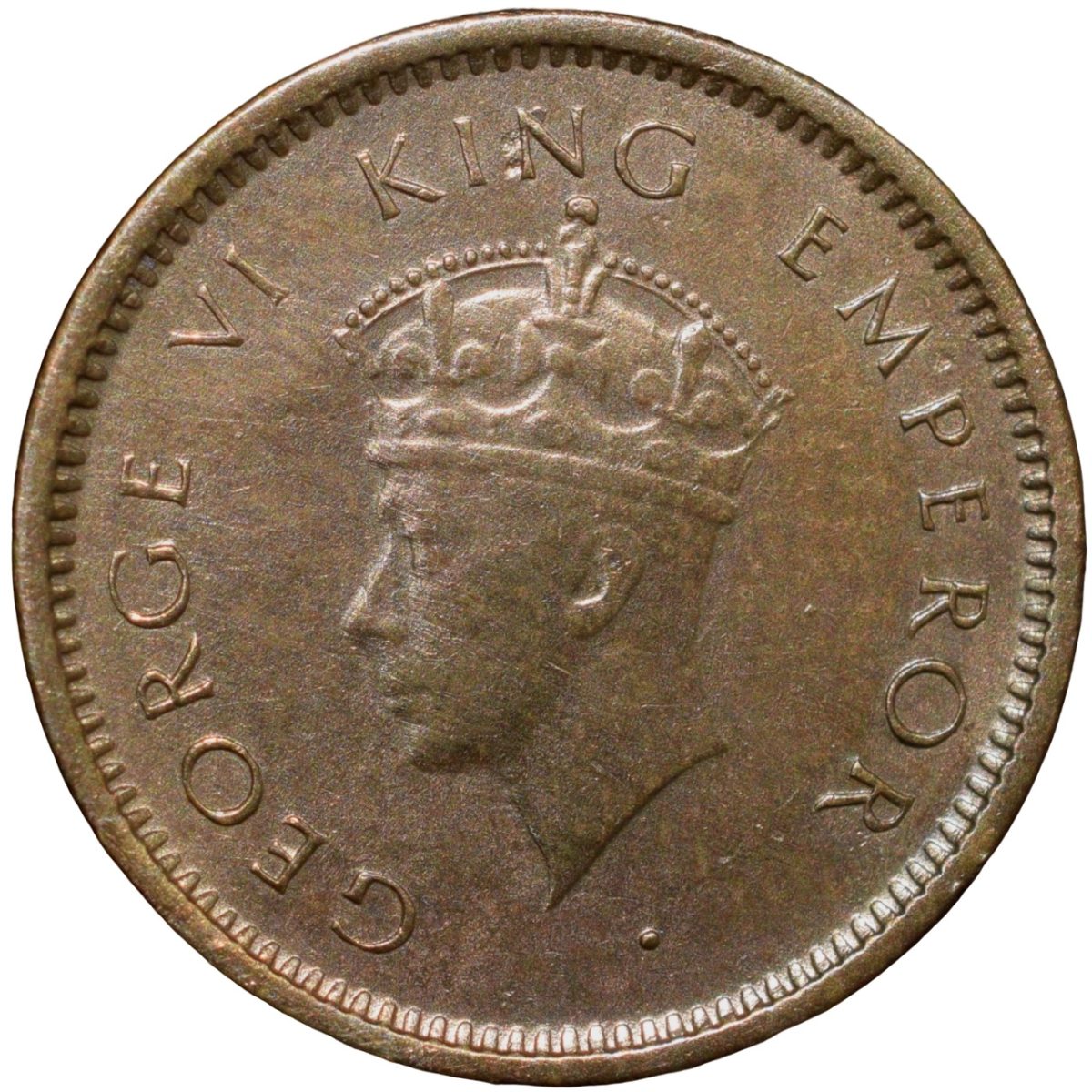 Bronze 1/12 Anna of George VI (AD 1939) of Bombay Mint Beautiful Grade