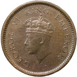 Bronze 1/12 Anna of George VI (AD 1939) of Bombay Mint Beautiful Grade
