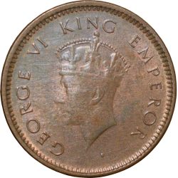 Bronze 1/12 Anna of George VI (AD 1939) of Bombay Mint Beautiful Grade