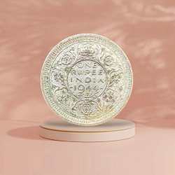 One Rupee Half Silver 1944 King George VI Issue Lahore Mint Unique and Rare