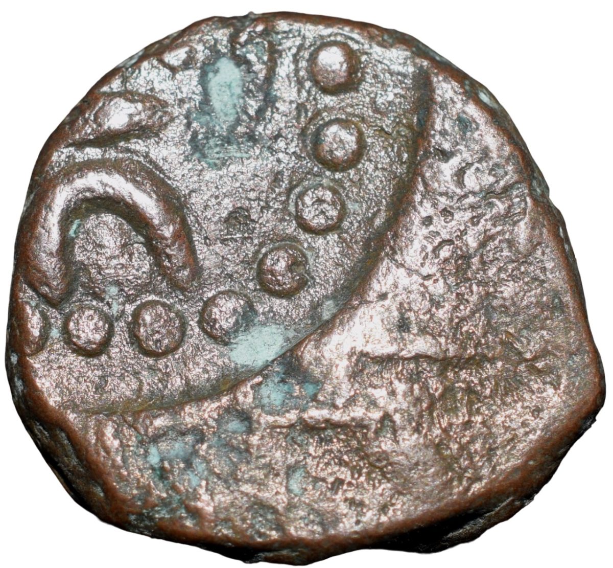 Copper Drachma of Later Kushana - Kota-Kula (4th Cen. AD) from Haryana Region