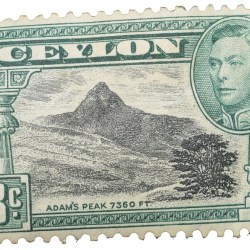 Postal Stamp of Ceylon(Sri Lanka) of George VI 3 Cents Black-Green Colour with 'Adam's Peak 7360 ft' Mint Un-Used Condition as per Image.