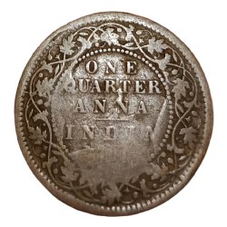 British India One Quarter Anna King Edward-VII with Ghosting Error **Scare** Collectable Grade.