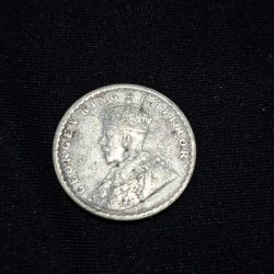 Rare Half Rupee 1918 Silver Coin George V King Emperor