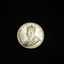 Half Rupee 1921 Silver Coin Good Condition George V King Emperor