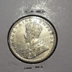 Half Rupee 1923 Silver Coin George V King Emperor