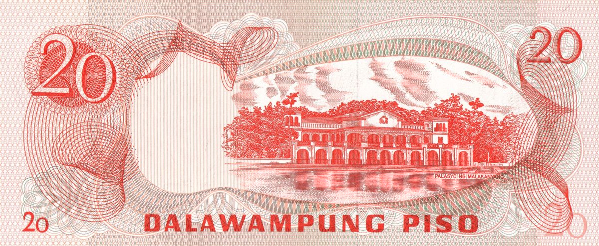 20 Piso of Philippines Country (AD 1978-1985) with Malankanyang Palace