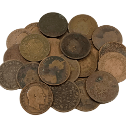 British India One Quarter Anna Queen Victoria, Empress and King Edward-VII Mixed Lot 24 Coins **Scare** Used Conditions.