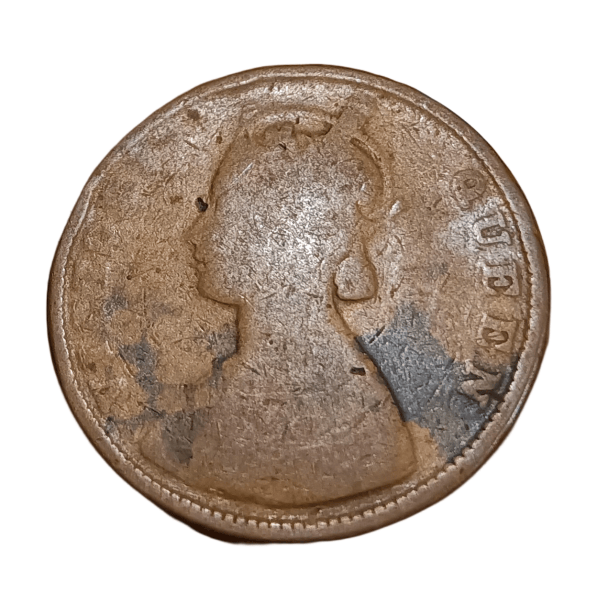 British India Half Anna Year 1862 Queen Victoria **Rare** Used Condition.