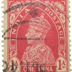 Postal Stamp of George VI 1 Anna Red Colour - Used Condition as per Image.