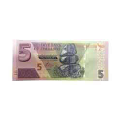 Zimbawe 5 Dollar World Banknote Ending 786 Gem Unc Very Unique and Rare