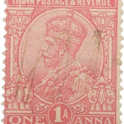 Postal Stamp of George V 1 Anna Pink Colour - Used Condition as per Image.