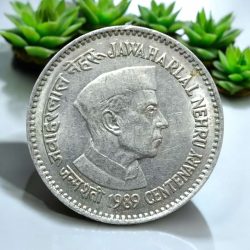 Rs 1 Republic India Commemorative Coin issued in Year 1989 Featuring Jawaharlal Nehru