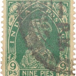 Postal Stamp of George VI 9 Pies Green Colour - Service - Used Condition as per Image.