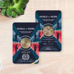 Rs 5 India Government Issue World of Work ILO 1994 Single Coin Blister Pack