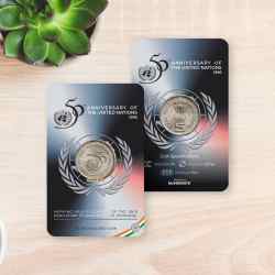 Rs 5 India Government Issue 50th Anniversary Of United Nations 1995 Single Coin Blister Pack