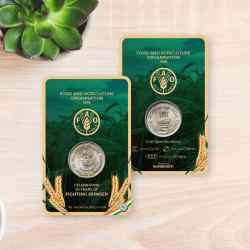 Rs 5 India Government Issue Food and Agriculture Organization Single Coin Blister Pack