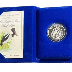 1991 Birds of Australian $10 Ten Dollar 'Jabiru' - Silver Proof Coin 20g