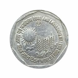Re 1 Republic India Commemorative Coin Marking 9th World Food Day Emphasizing Food and Environment Unique and Rare