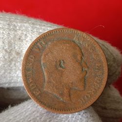 Edward VII One Quarter Anna Scare Coin 1906 Year Calcutta Mint British of India 03