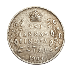 British India Silver 2 Annas Year 1904 King Edward-VII in High Collectable Grade.