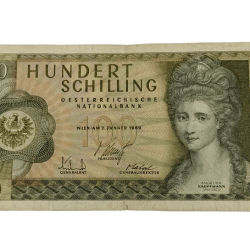 Austria 100 Schillings First Issue Year 1969 Angelika Kauffmann **Scare** High Collectable Grade.