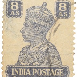 Postal Stamp of George VI 8 Annas Purple Colour - Used Condition as per Image.