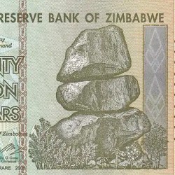 20 Billion Dollars Zimbabwe High Denomination Rare Note