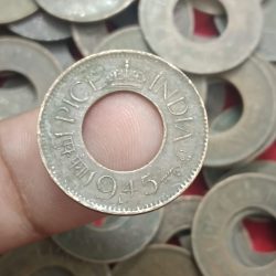 George Vi One Pice Hole Coin Lahore Mint 1944 or 1945 15 Pcs Given British of India