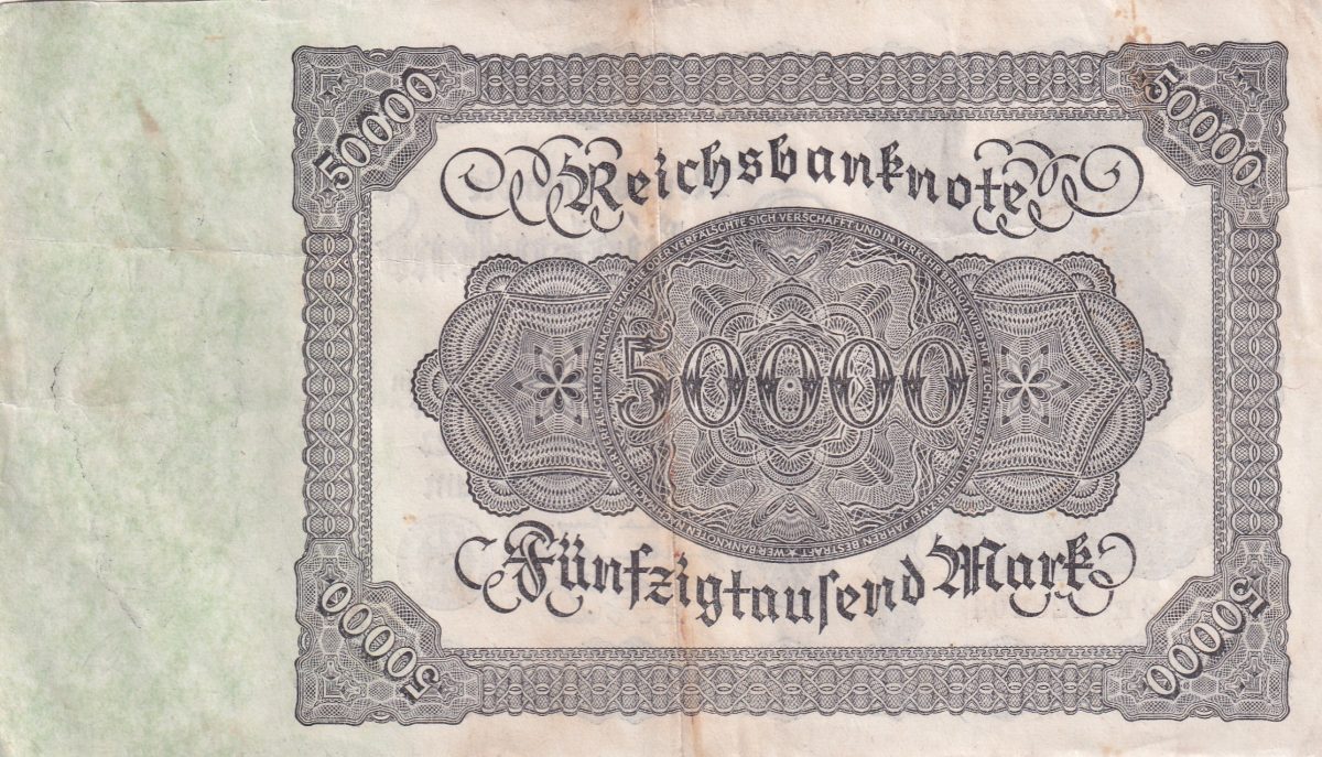 Germany 50 000 Mark Reichsbanknote rare Big size Note
