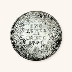 Re 1 British India Queen Victoria Rupee Silver year 1889 Unique and Rare