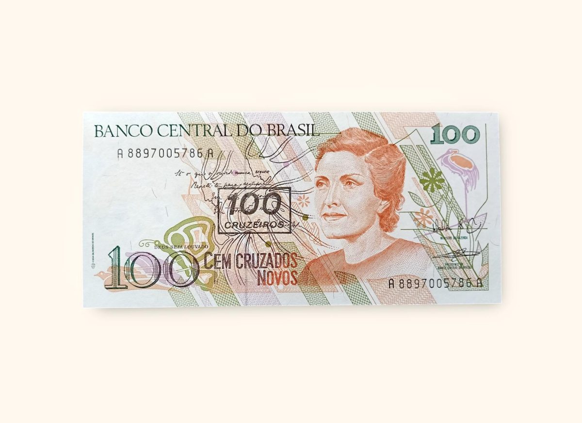 100 Cruzeiros Novos Banknote from Brazil Holy Number Ending 786 Very Unique and Rare